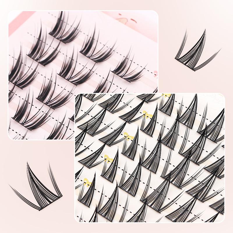 Eyelash Extension Cluster - رموش صناعية طبيعية بـ 10 صفوف،