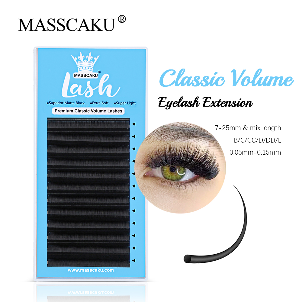 Eyelash Extensions Classic - MASSCAKU-وصلات رموش كلاسيكية منتظمة ، ريش