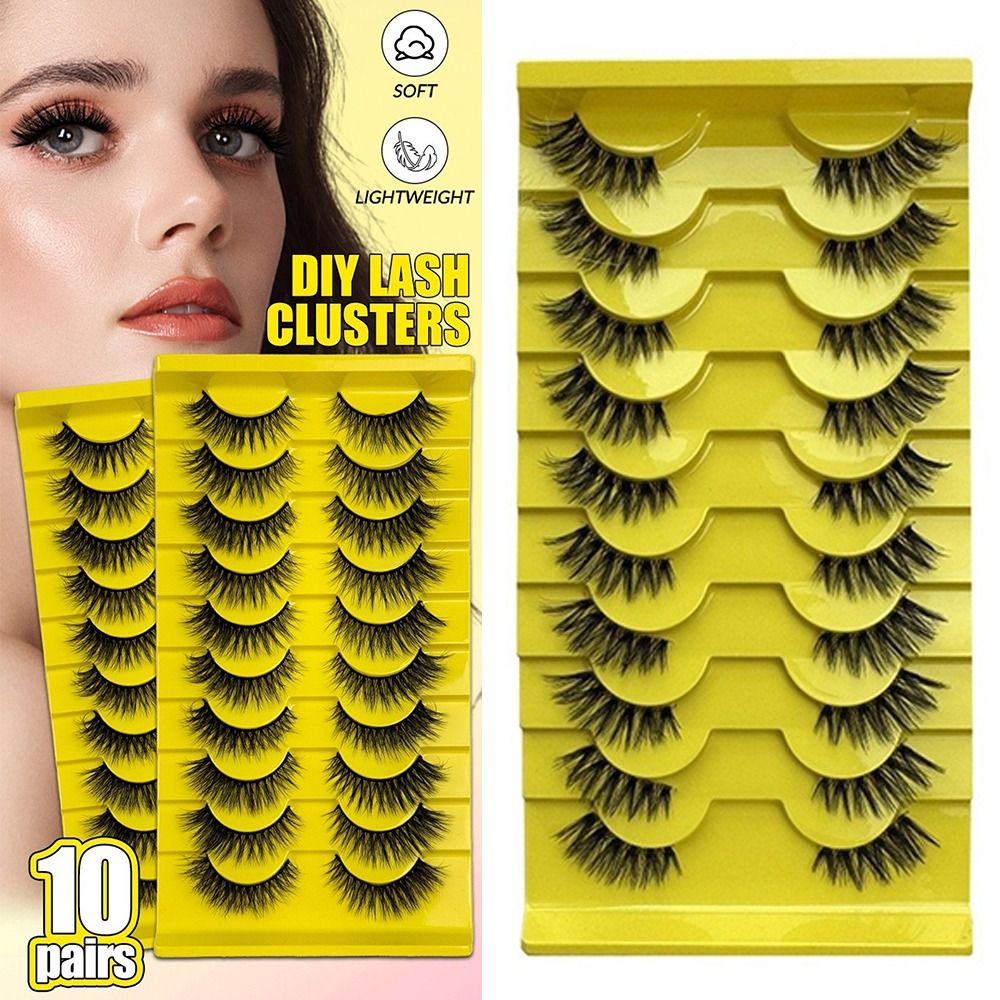 Eyelash Extension Volume Cat Eye - 10 أزواج من الرموش الصناعية ثلاثية