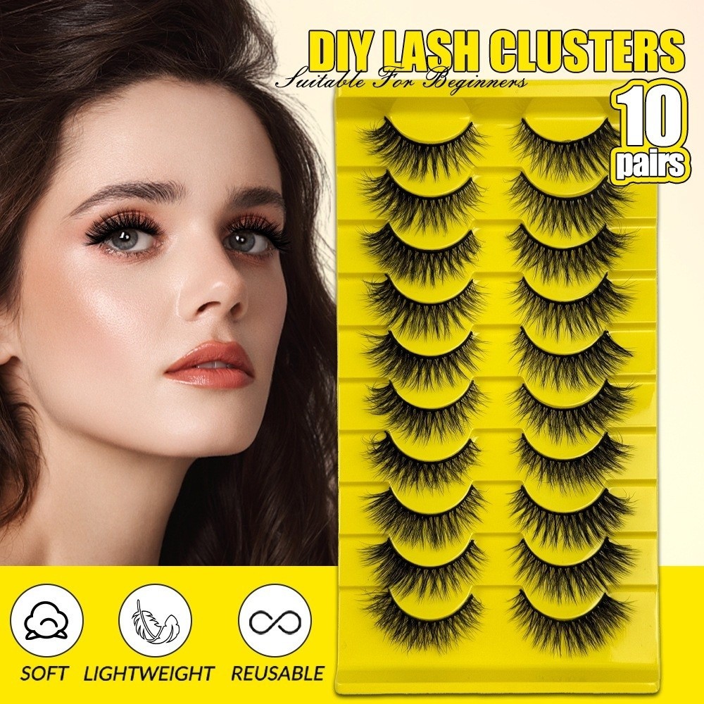 Eyelash Extension Volume Cat Eye - 10 أزواج جديدة من الرموش الصناعية