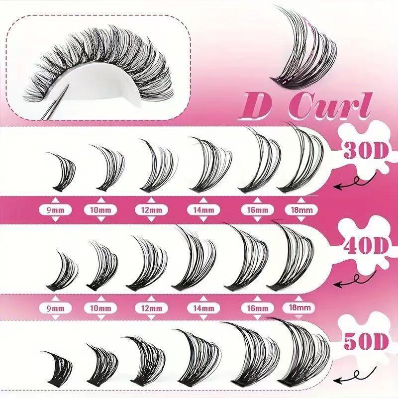 Eyelash Extension Cluster - طقم رموش احترافية منحنية على شكل