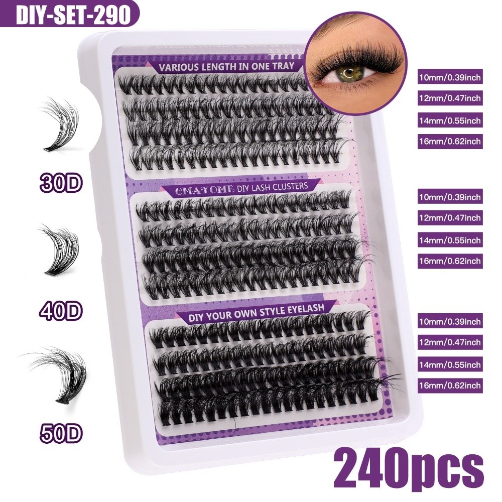 Eyelash Extension Cluster - رموش صناعية بمظهر طبيعي، نمط خفيف،