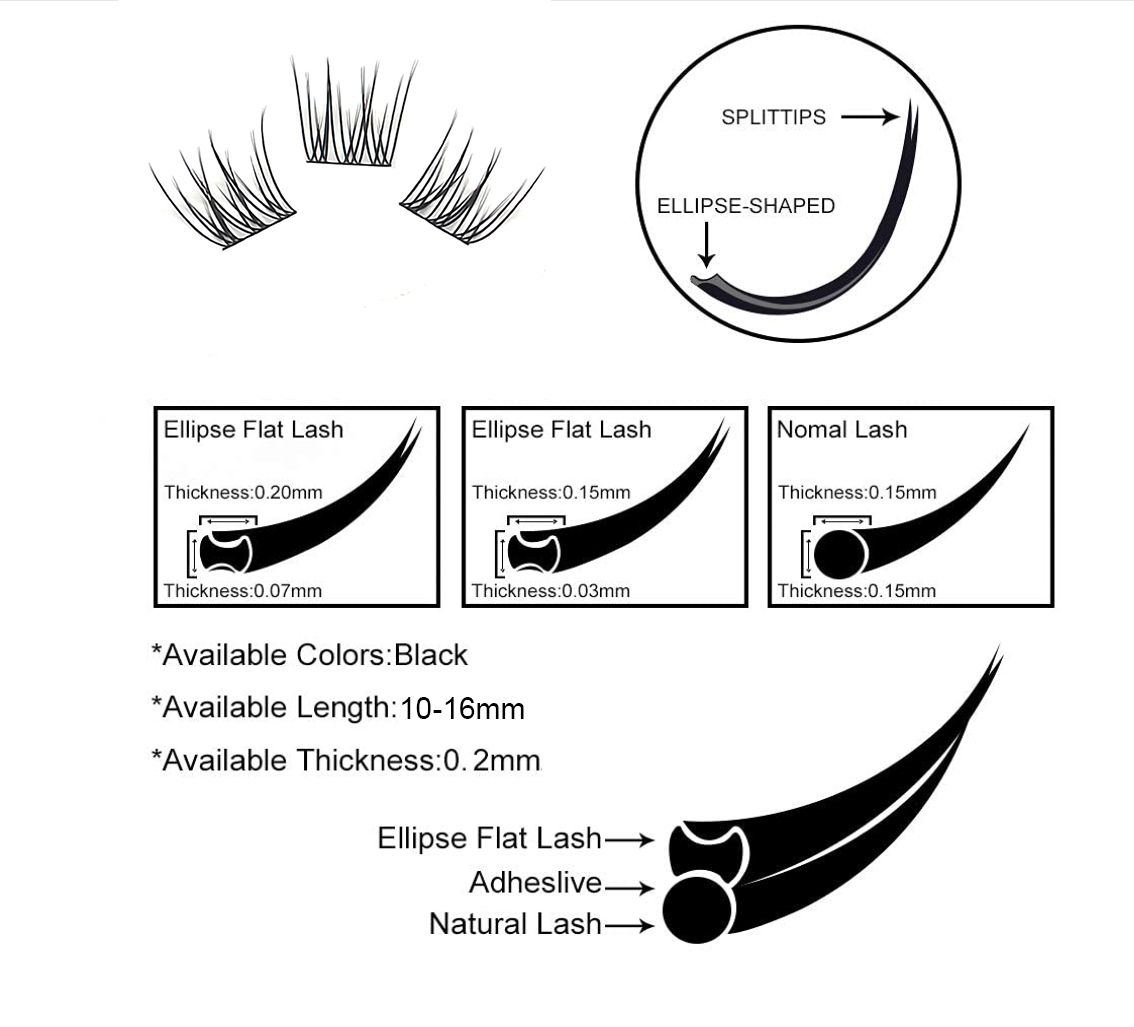 وصلات رموش مسطحة بيضاوية ، مجم - مراجعة Eyelash Extension Mega Volume وسعره