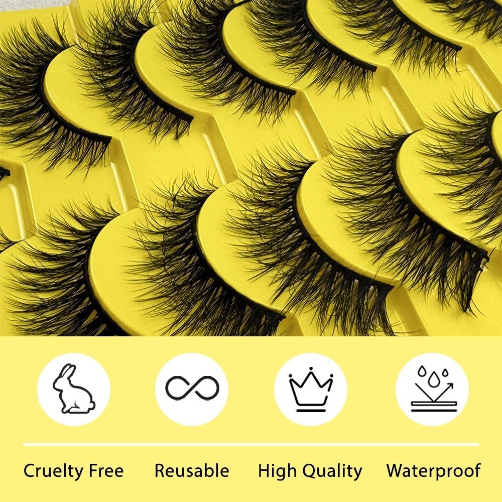 10 أزواج جديدة من الرموش الصنا - مراجعة Eyelash Extension Volume Cat Eye وسعره