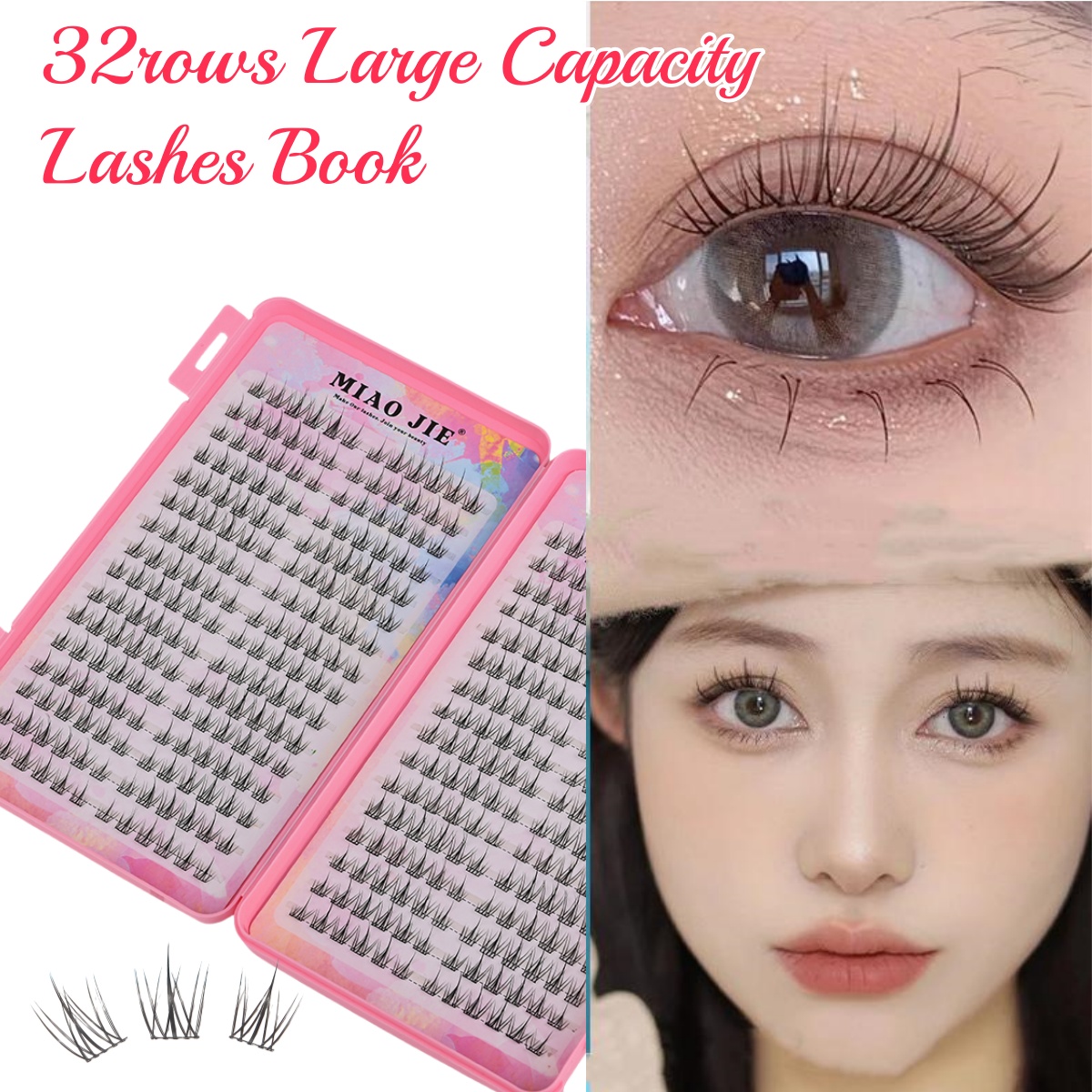 رموش مانغا 32 صفوف، رموش عنقود - مراجعة Eyelash Extension For Men وسعره