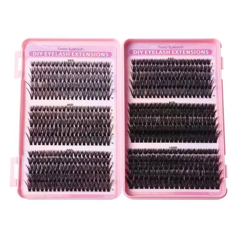 طقم رموش احترافية منحنية على ش - مراجعة Eyelash Extension Cluster وسعره