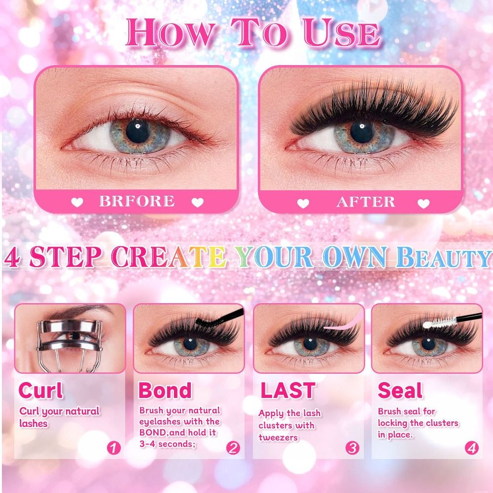 رموش صناعية بمظهر طبيعي، نمط خ - مراجعة Eyelash Extension Cluster وسعره