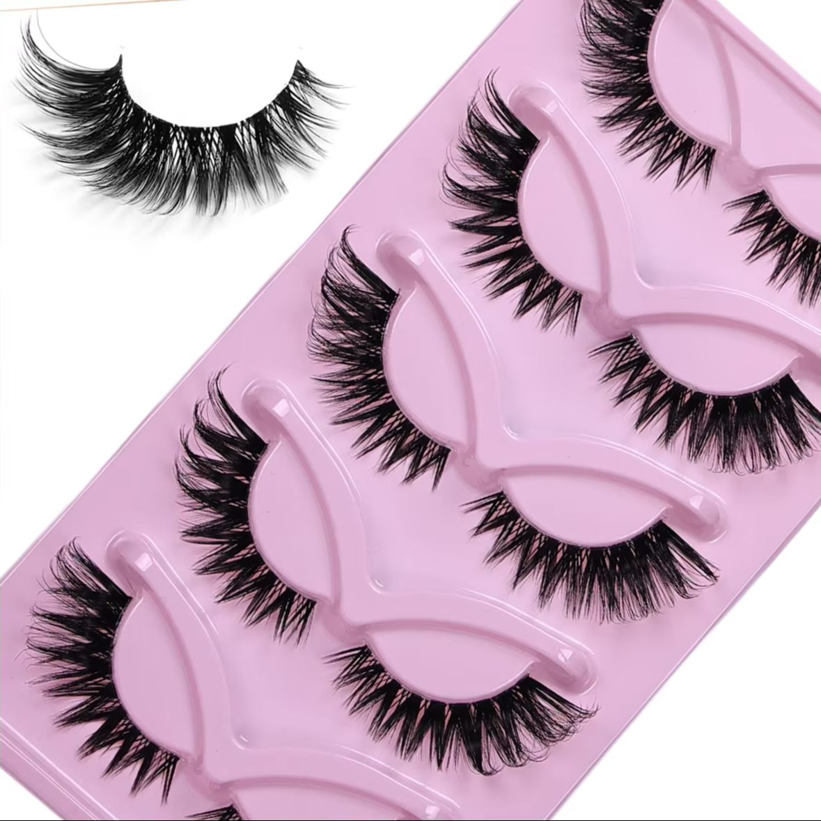 5 أزواج من الرموش الصناعية على - مراجعة Eyelash Extension Volume Cat Eye وسعره