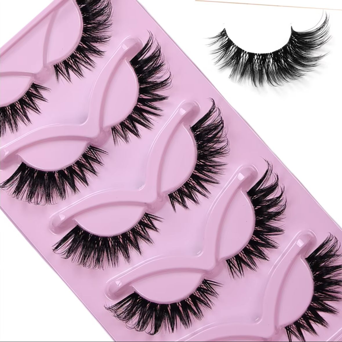5 أزواج من الرموش الصناعية على - مراجعة Eyelash Extension Volume Cat Eye وسعره