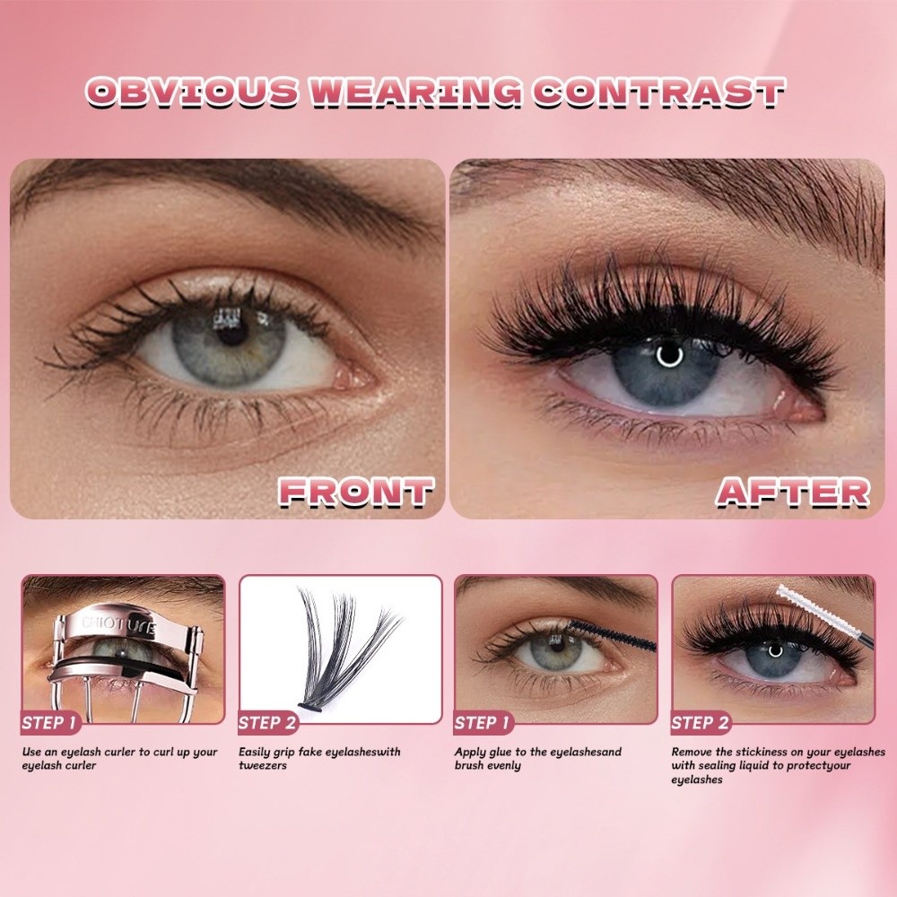 رموش صناعية طبيعية المظهر بطول - مراجعة Eyelash Extension Cluster وسعره