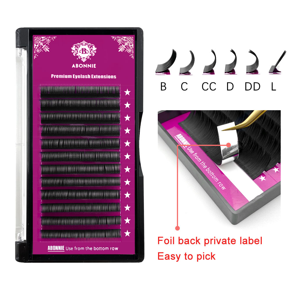 Abonnie B Curl 8-15mm رموش فرد - مراجعة Eyelash Extensions Classic وسعره