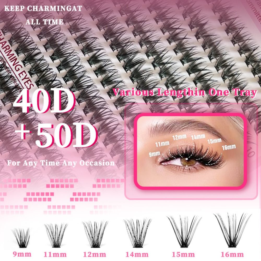 رموش صناعية بطول 9-16 مم، رموش - مراجعة Lash Fan Volume وسعره