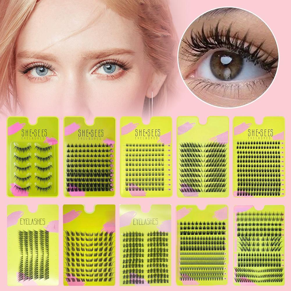 العنقودية الطبيعية الرموش الصن - مراجعة Eyelash Extension Volume Cat Eye وسعره