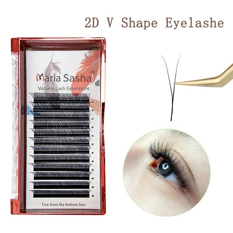 ماريا 2D Y شكل الرموش اليد قسط - مراجعة Eyelash Extensions Classic وسعره